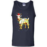 Christmas Lights Goat Wearing Santa Hat T-Shirt - Tank Top