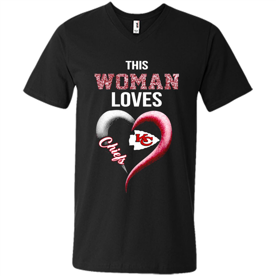 This Woman love Chiefs NFL football team - Men's V-Neck