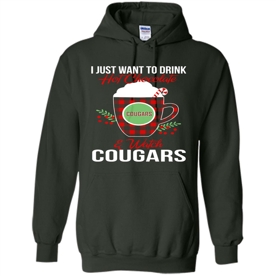 I Just Want To Drink Hot Chocolate & Watch Washington State Cougars Ugly Christmas Sweater PINGPONG
