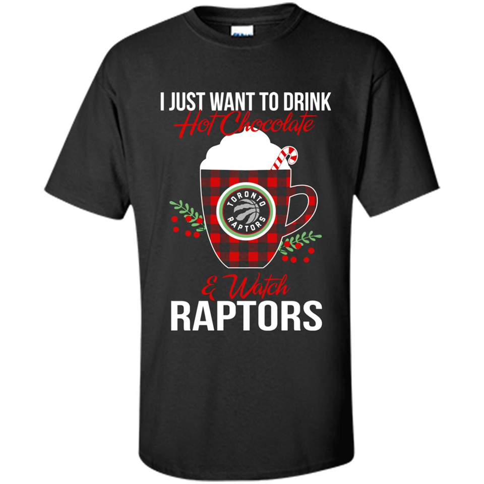 I Just Want To Drink Hot Chocolate & Watch Toronto Raptors Ugly Christmas Sweater PINGPONG