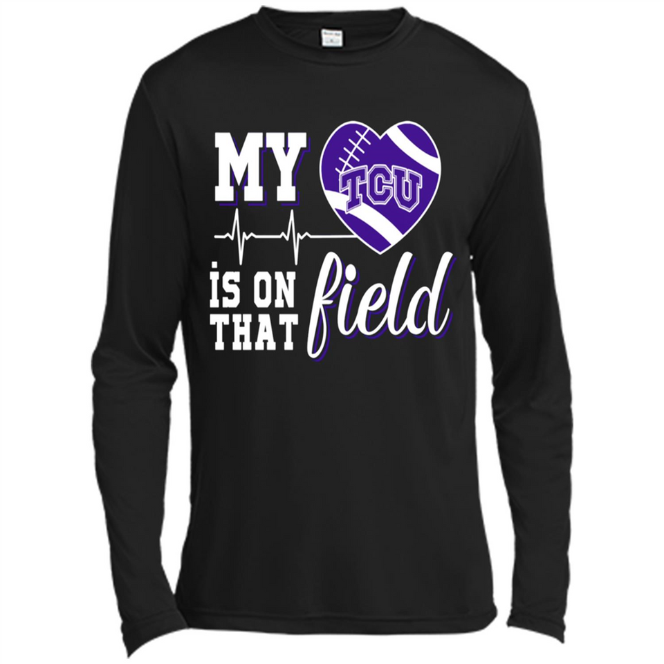 TCU Horned Frogs Football My Heart is on that Field - Canvas Long Sleeve T-Shirt