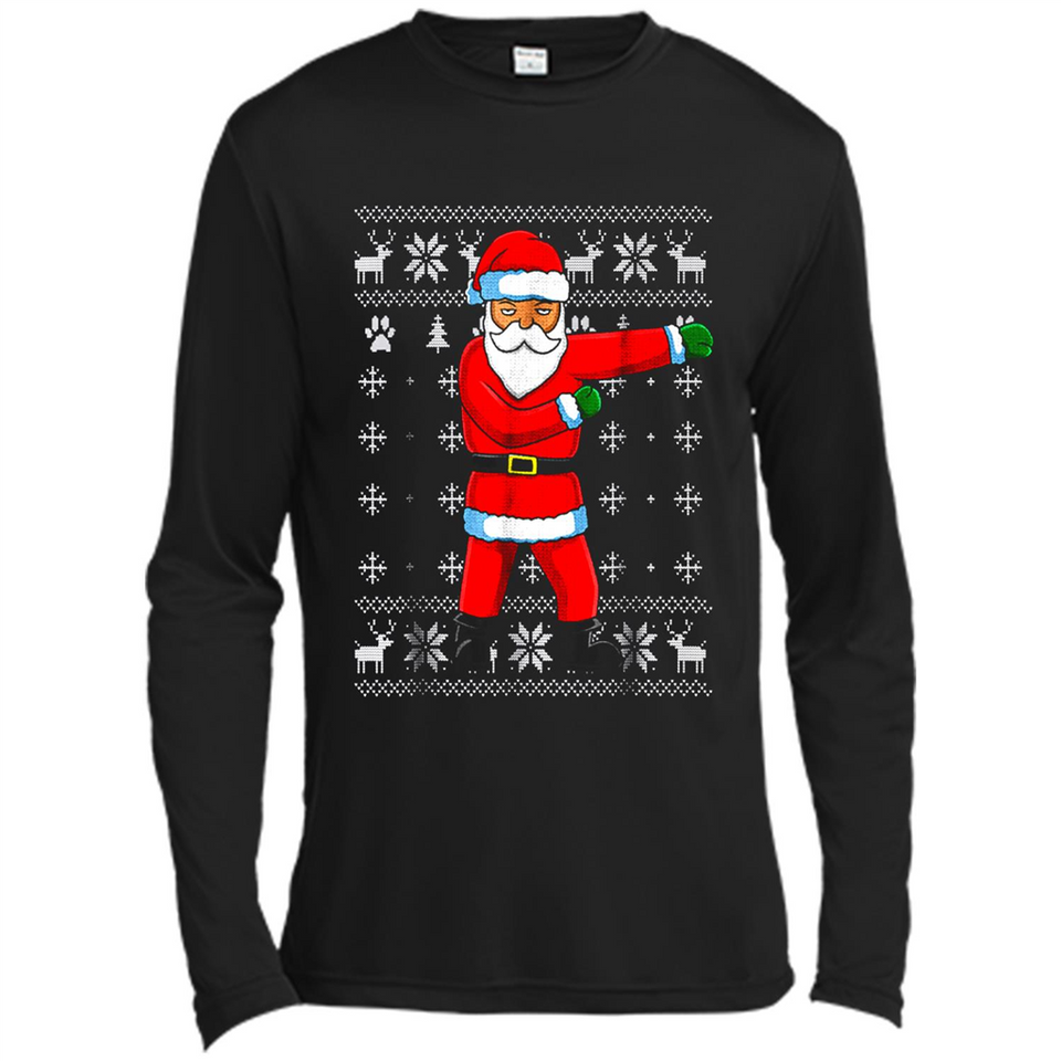 Flossing Santa Christmas Ugly Sweater Style Pajama Xmas Gift - Canvas Long Sleeve T-Shirt