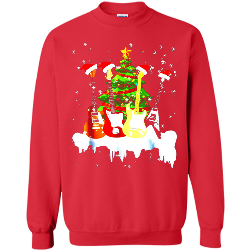 Santa Hat Electric Guitar Classical Guitar Christmas shirt Ladies' Boyfriend