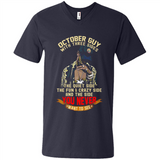 October Guy With Three Sides Quiet Fun Crazy - Men's V-Neck