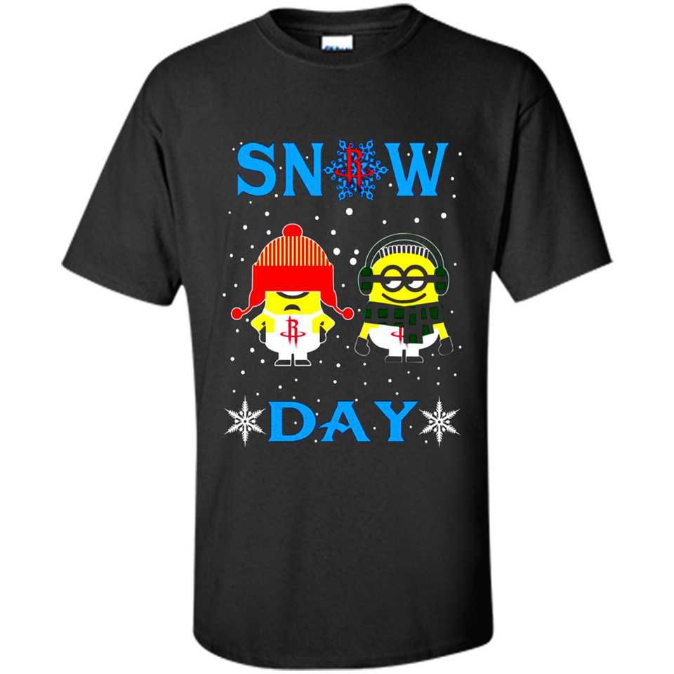 Snow Day Shirt For Houston Rockets Vs Minion Fans pingpong