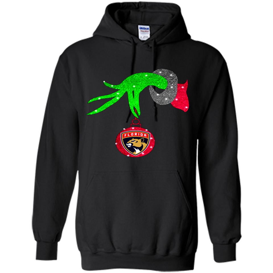 GRINCH HAND HOLDING FLORIDA PANTHERS GLITTER CHRISTMAS PINGPONG