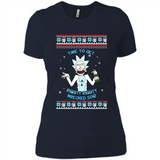 Rick and Morty Time to get Riggity Riggity Wrecked Son Christmas sweater - Ladies' Boyfriend T-Shirt