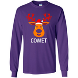 Comet Santa Claus Funny Xmas Holiday T-Shirt - Long Sleeve T-Shirt