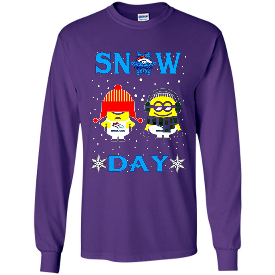 Snow Day Shirt For Denver Broncos Vs Minion Fans pingpong