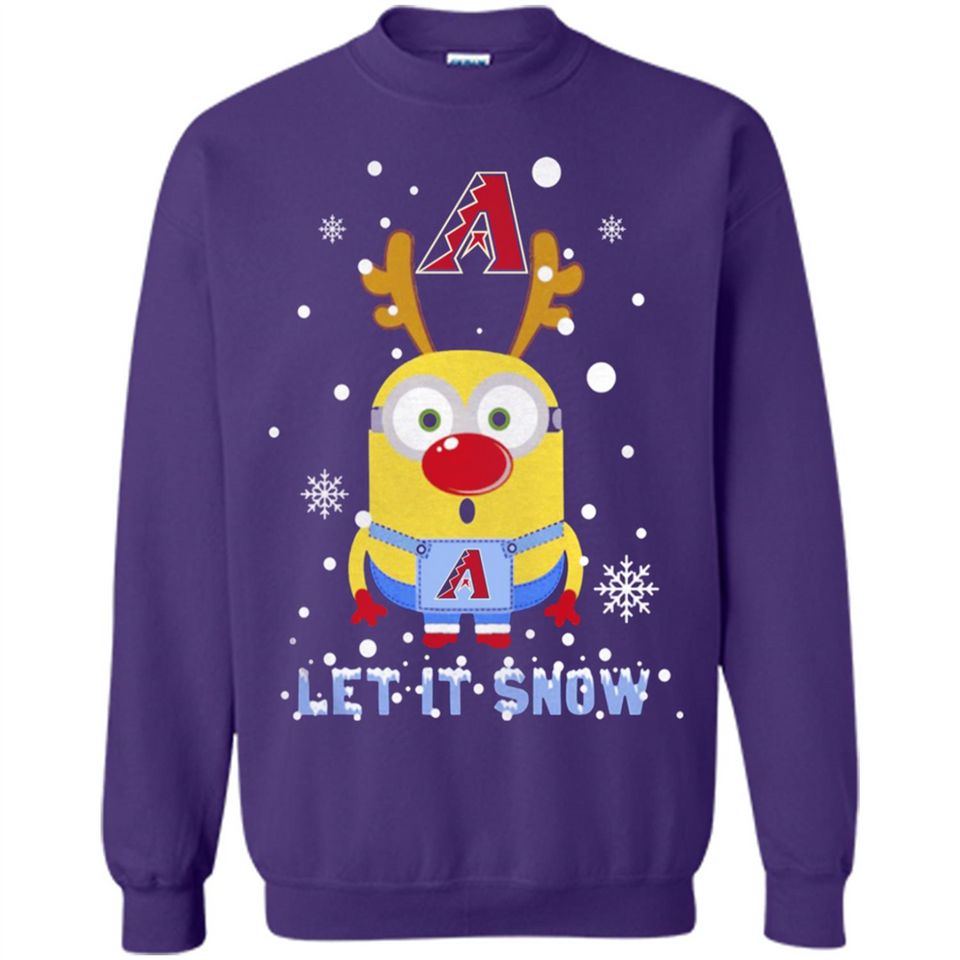 Minion Arizona Diamondbacks Ugly Christmas Sweater Let it Snow - Sweatshirt