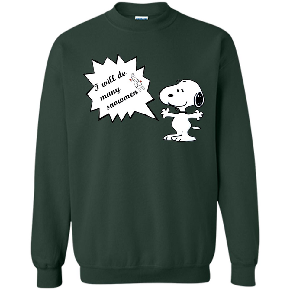 Snoopy I Will Do Many Snowman Christmas