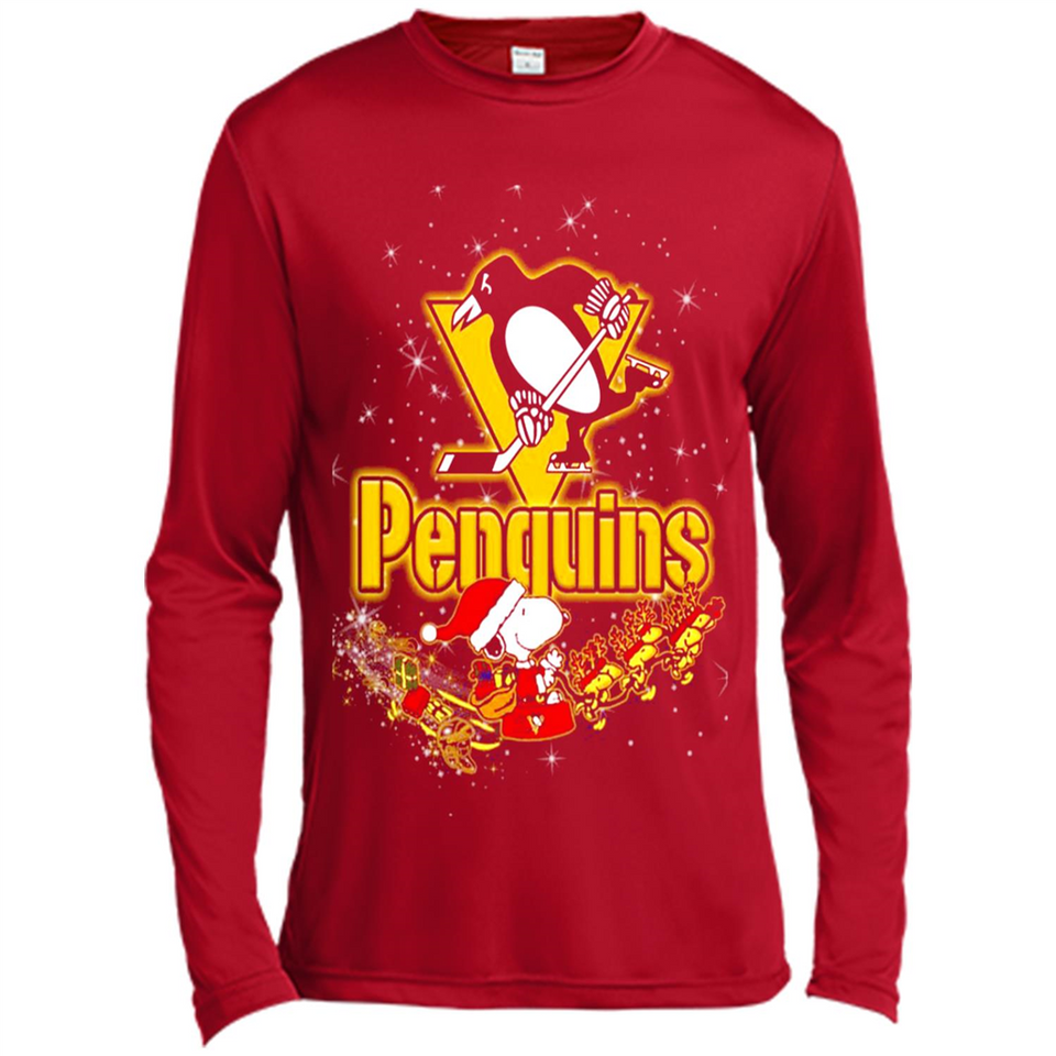 Snoopy Christmas Pittsburgh Penguins - Canvas Long Sleeve T-Shirt