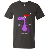 Funny Christmas Unicorn in Santa Hat - Men's V-Neck