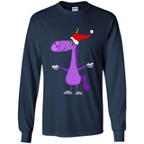 Funny Christmas Unicorn in Santa Hat - Long Sleeve T-Shirt