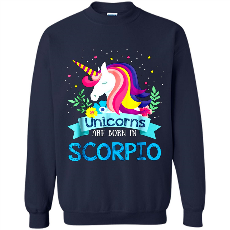 Unicorns are born in Scorpio Birthday Rainbow Gift Ladies Custom