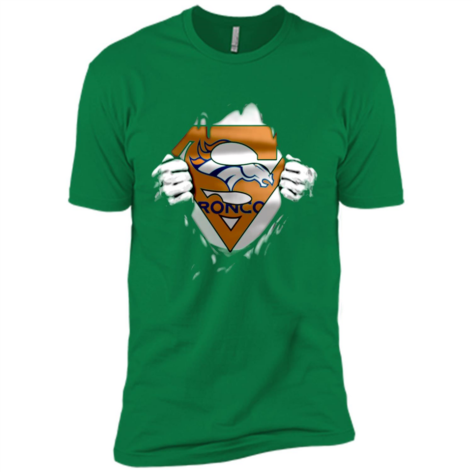 Denver Broncos And Superman Fans - Premium Short Sleeve T-Shirt