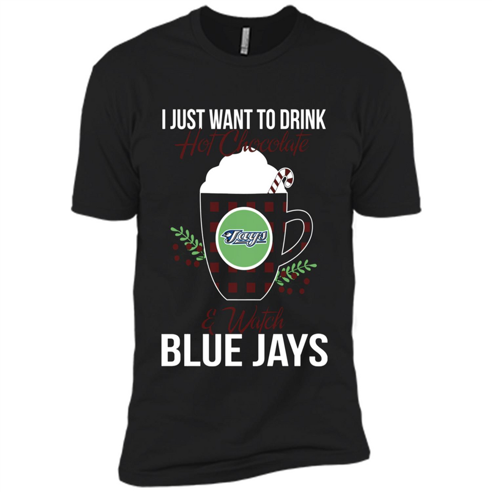 I Just Want To Drink Hot Chocolate & Watch Toronto Blue Jays Ugly Christmas Sweater PINGPONG