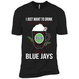 I Just Want To Drink Hot Chocolate & Watch Toronto Blue Jays Ugly Christmas Sweater PINGPONG