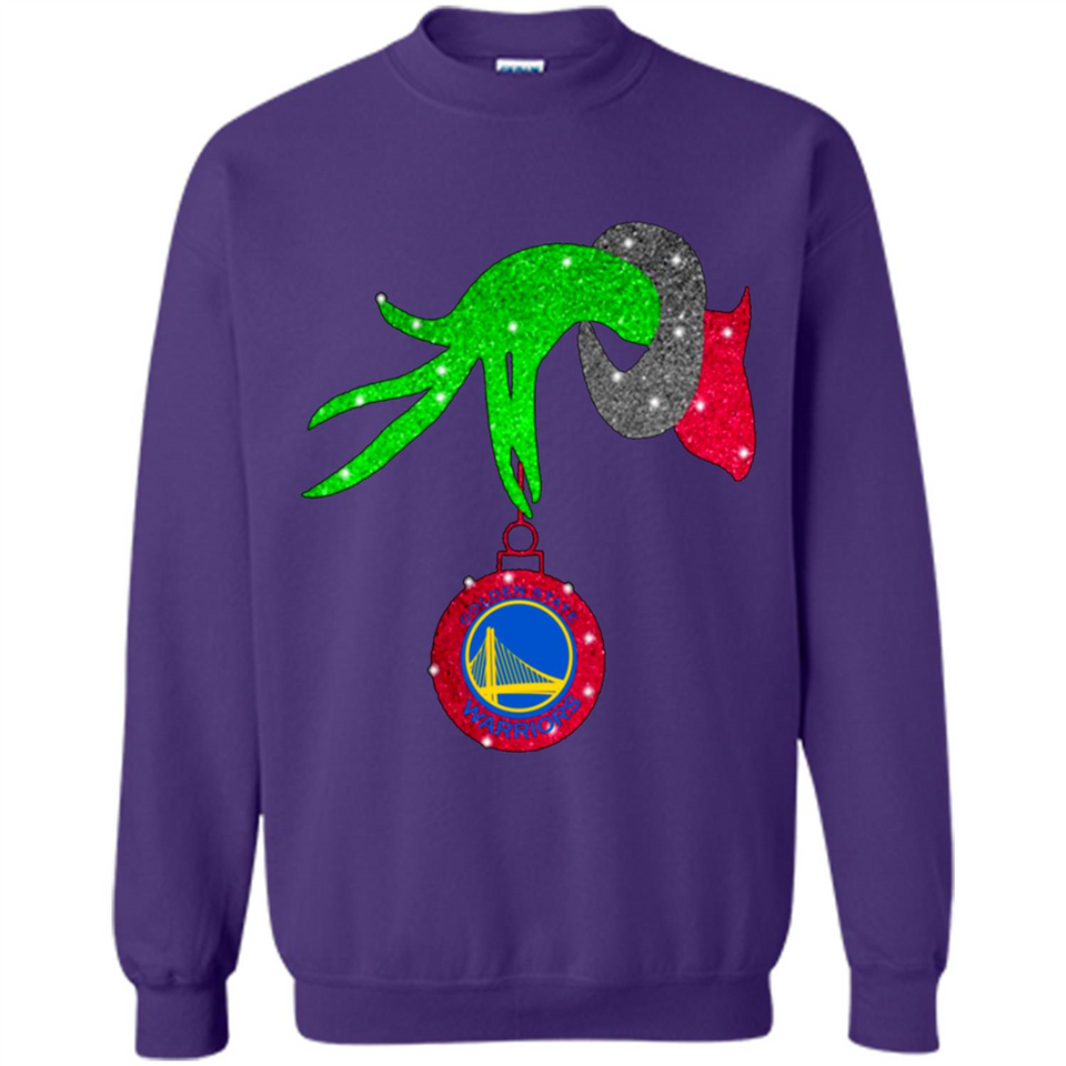 GRINCH HAND HOLDING GOLDEN STATE WARRIORS GLITTER CHRISTMAS PINGPONG