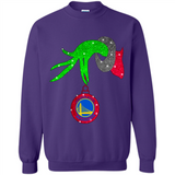 GRINCH HAND HOLDING GOLDEN STATE WARRIORS GLITTER CHRISTMAS PINGPONG