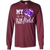 Northwestern Wildcats Football My Heart is on that Field - Long Sleeve T-Shirt