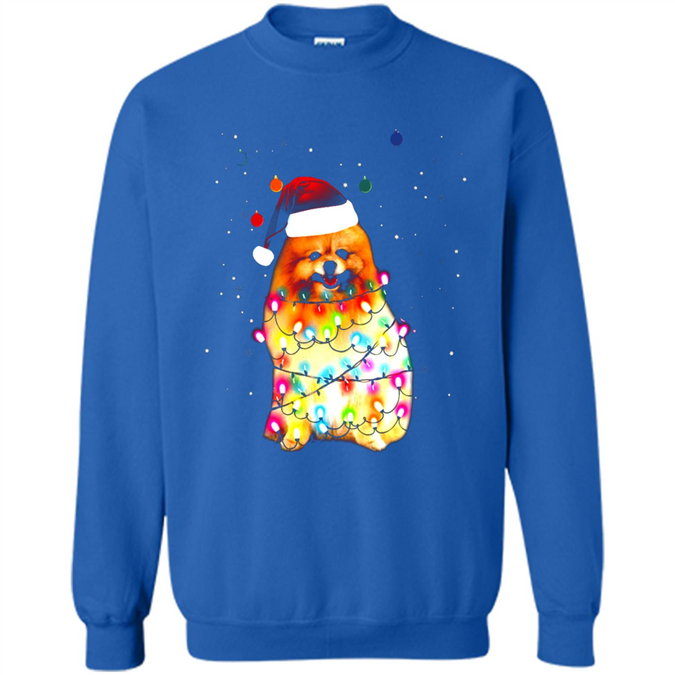 Pomeranian Santa Lights Christmas Dog Xmas Sweatshirt - Sweatshirt