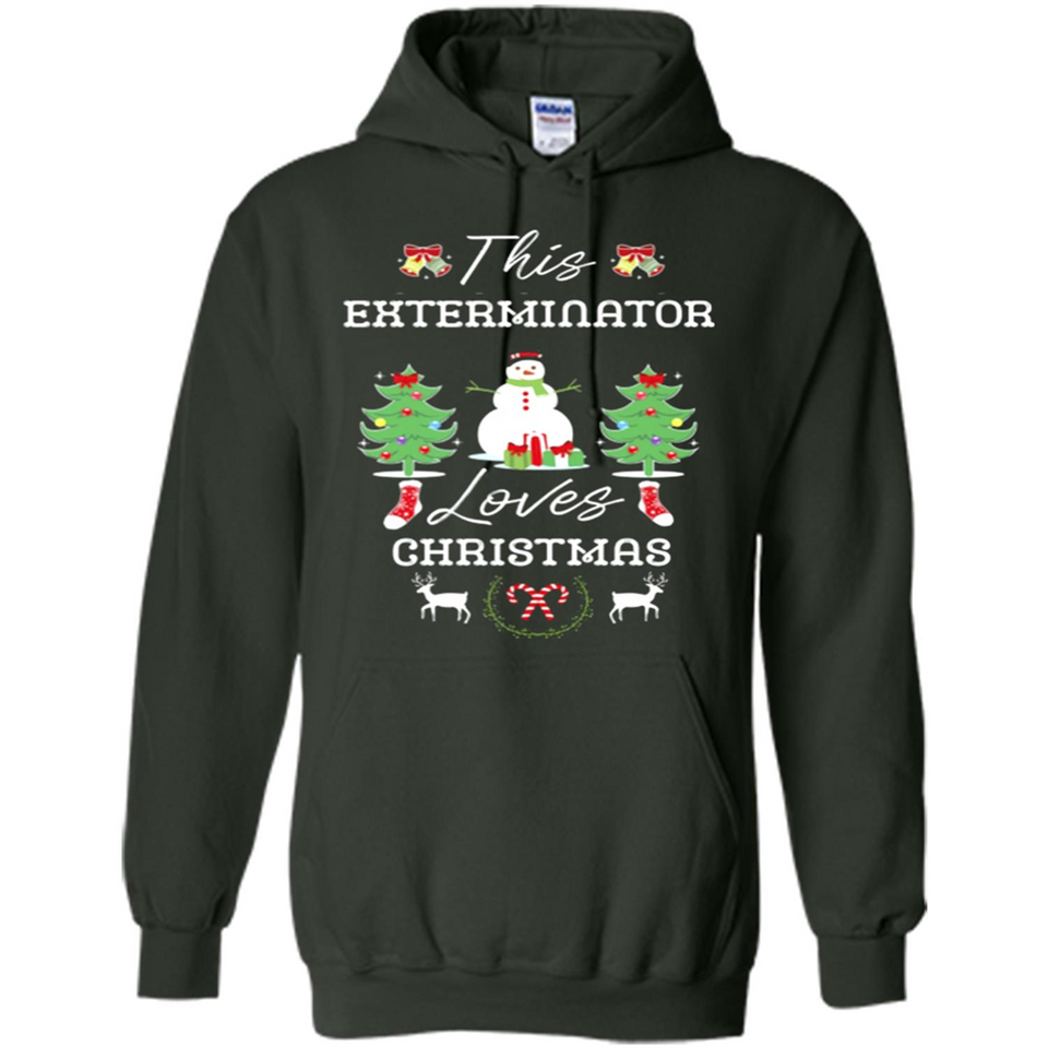 This Exterminator Loves Christmas Tree Shirt with Snowman