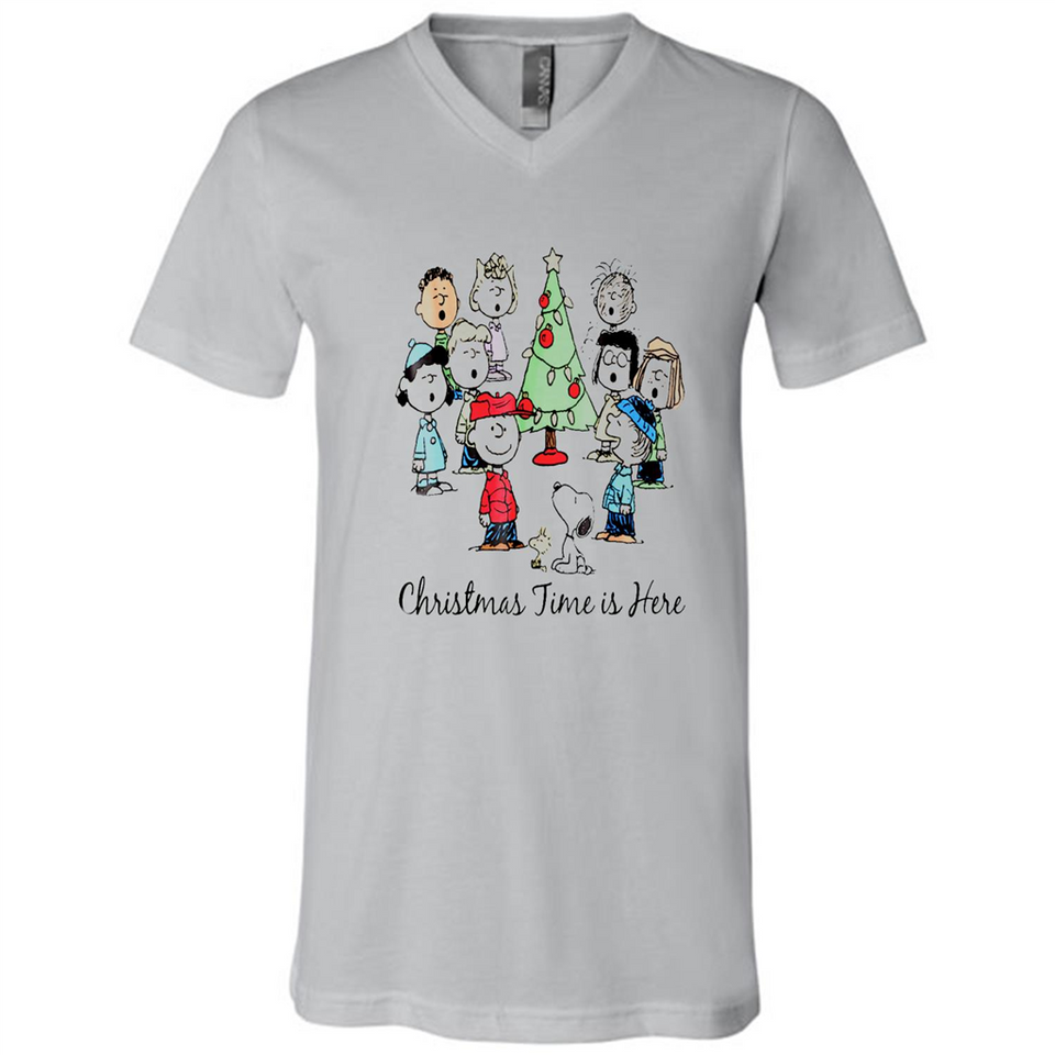 Snoopy Christmas Time Is Here Sporty T-Shirt - Canvas Unisex V-Neck