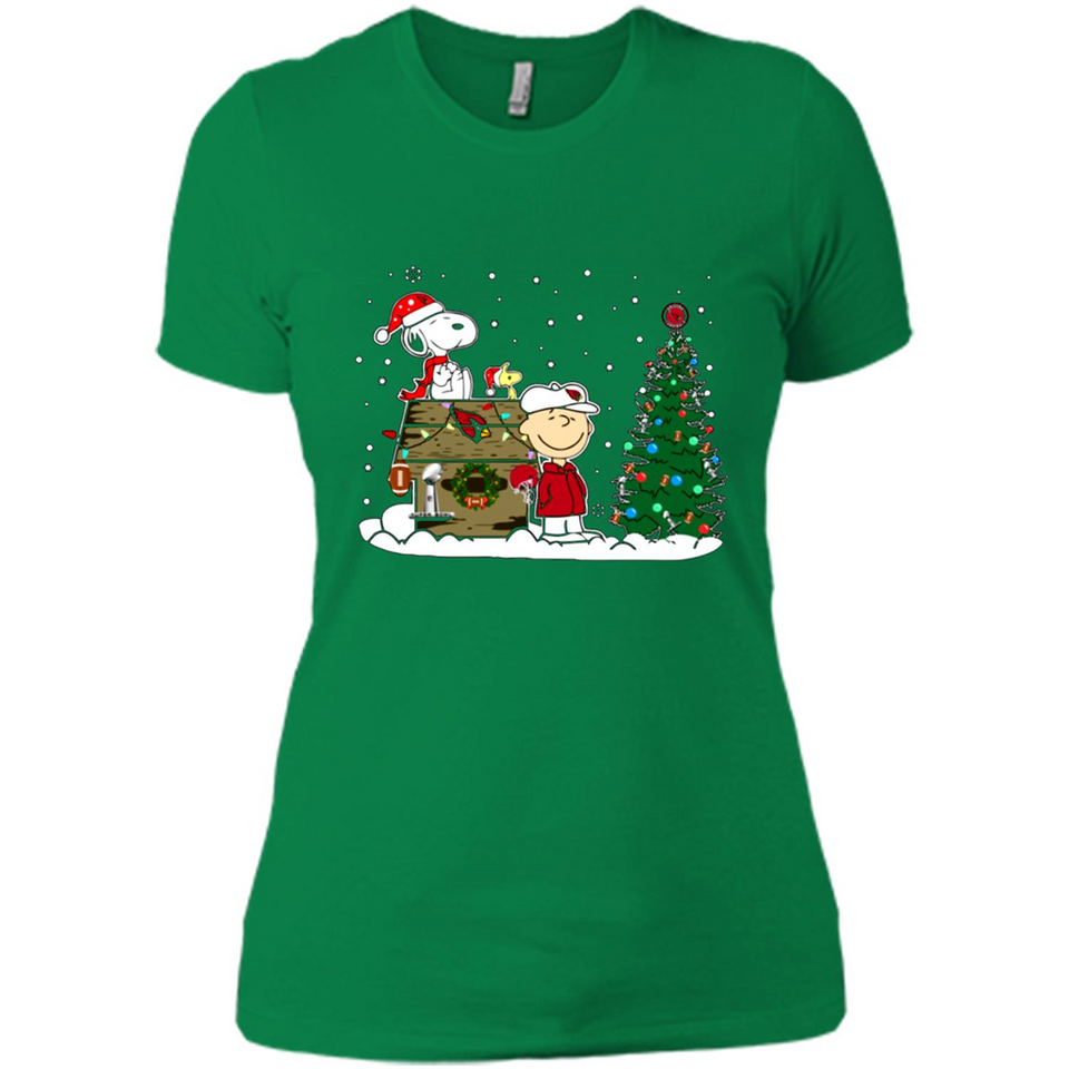 Arizona Cardinals Snoopy The Peanuts Movie Christmas Football Super Bowl pingpong - Ladies' Boyfriend T-Shirt