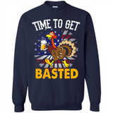 Time To Get Basted Funny Turkey Beer Thanksgiving - Sweatshirt