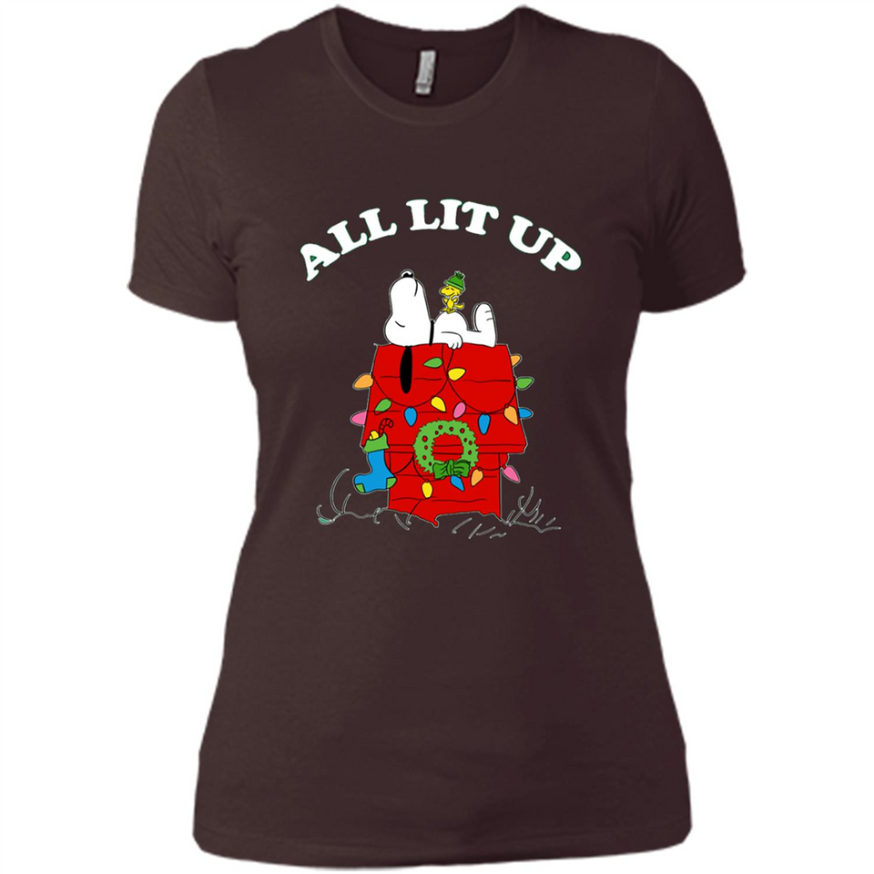 Peanuts By Schulz Snoopy Young Men_s Christmas - Ladies' Boyfriend T-Shirt