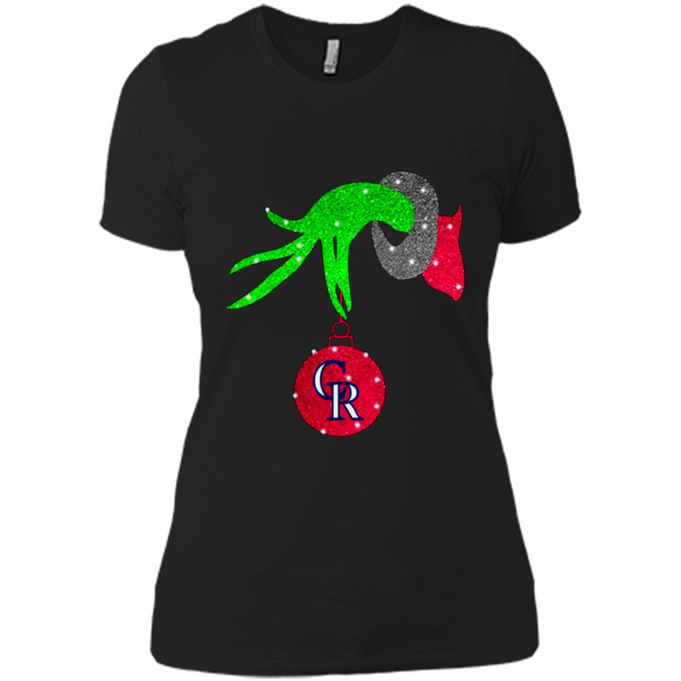 GRINCH HAND HOLDING COLORADO ROCKIES GLITTER CHRISTMAS PINGPONG