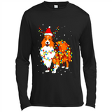 Christmas Lights Shetland Sheepdog Wearing Santa Hat Funny Xmas Mug - Canvas Long Sleeve T-Shirt