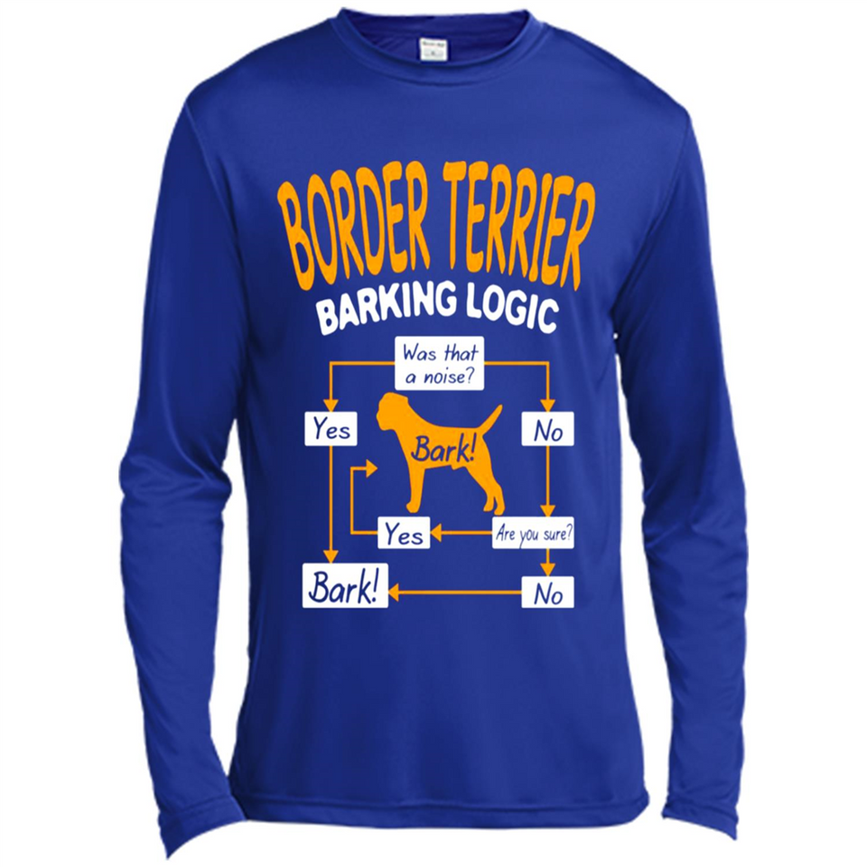 Border Terrier Barking Logic - Canvas Long Sleeve T-Shirt