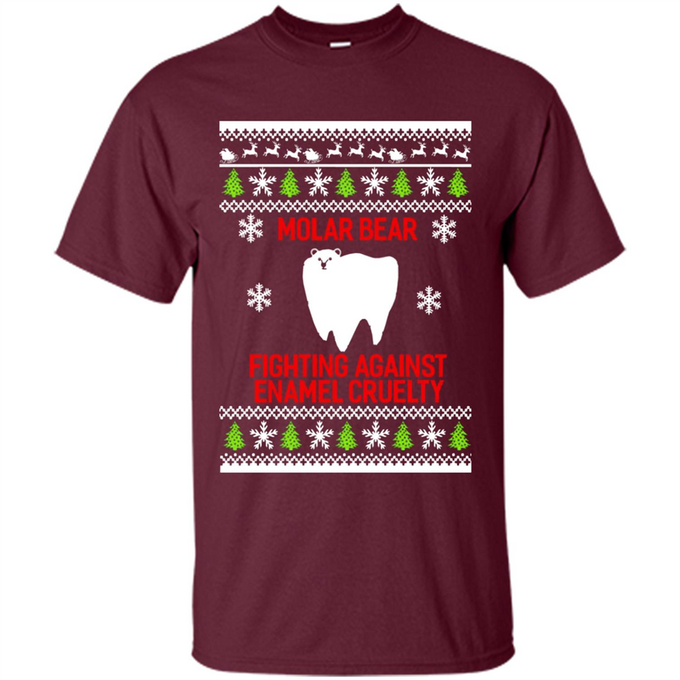 Molar bear fighting against enamel cruelty Christmas - Shirt