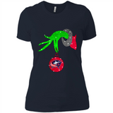GRINCH HAND HOLDING COLUMBUS BLUE JACKETS GLITTER CHRISTMAS PINGPONG
