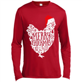 Chicken Christmas T Shirt Merry Chickmas Santa Claus Gifts - Canvas Long Sleeve T-Shirt