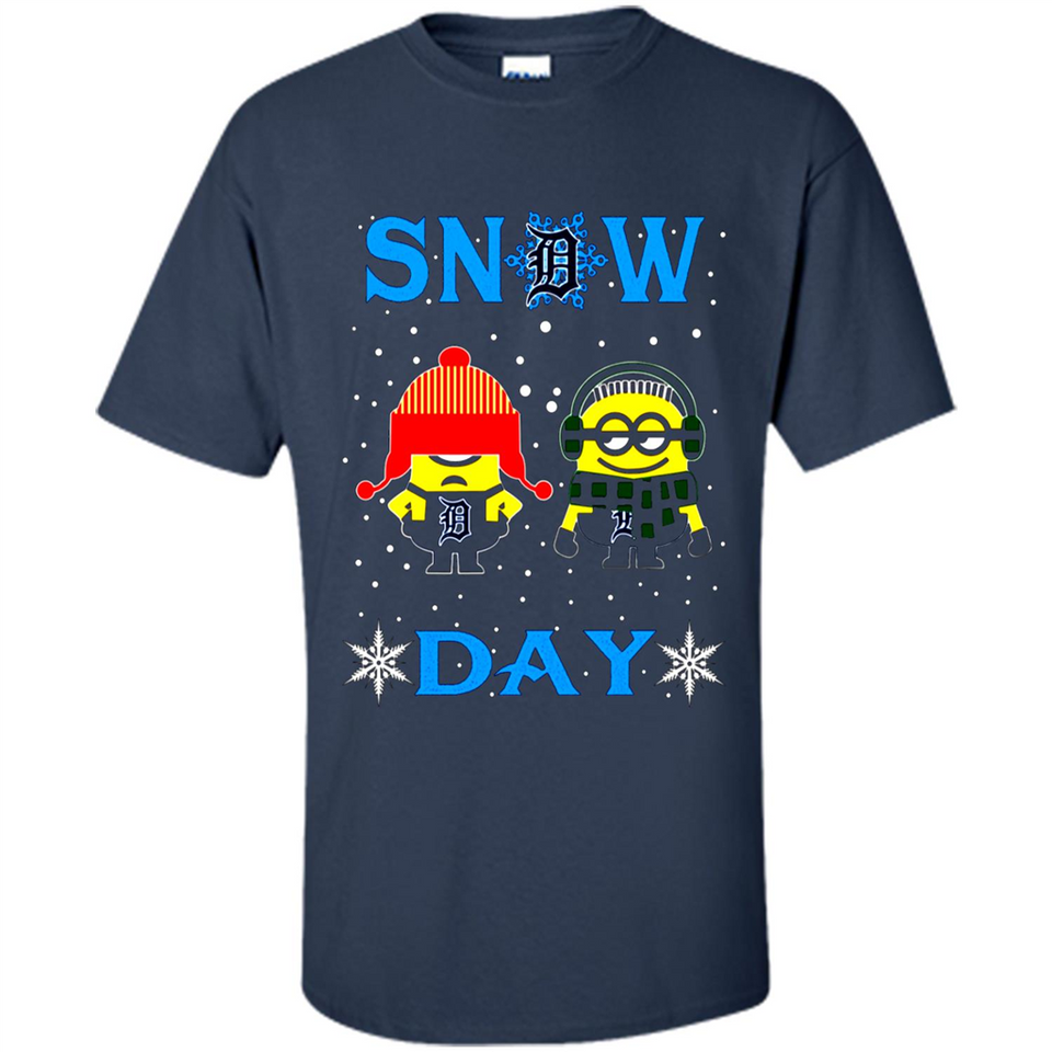 Snow Day Shirt For Detroit Tigers Vs Minion Fans pingpong