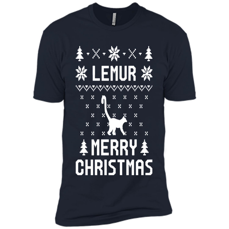 Vintage Tee For Women Men Graphic Shirts Lemur Ugly Christmas Sweater - Premium Short Sleeve T-Shirt
