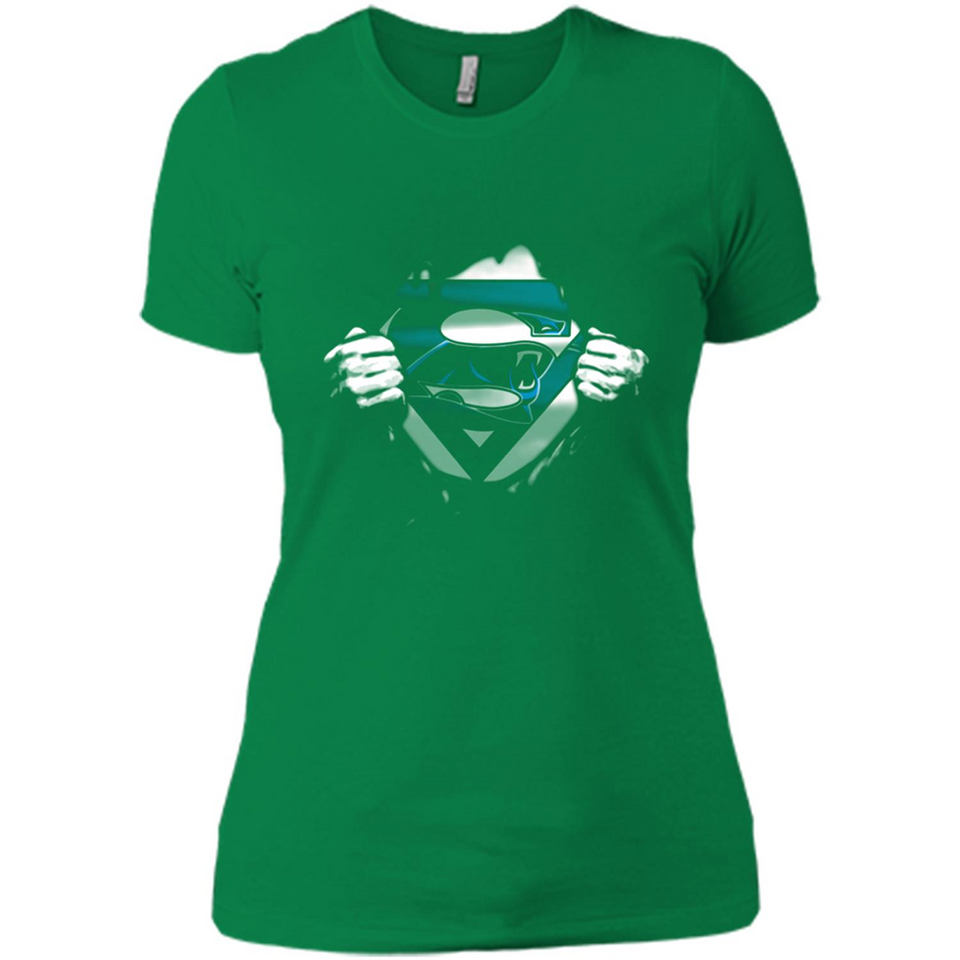 Carolina Panthers And Superman Fans - Ladies' Boyfriend T-Shirt