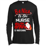 Be Nice To Nurse Santa Is Watching - Canvas Long Sleeve T-Shirt