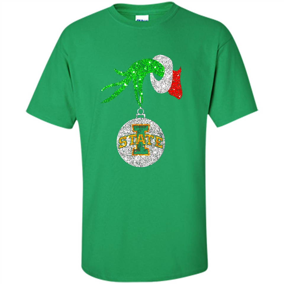 Amazing Iowa State Cyclones Glitter Grinch Monogram Ornament Christmas Gift - Shirt