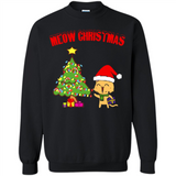 Meow merry christmas- cat and pine merry christmas - Sweatshirt