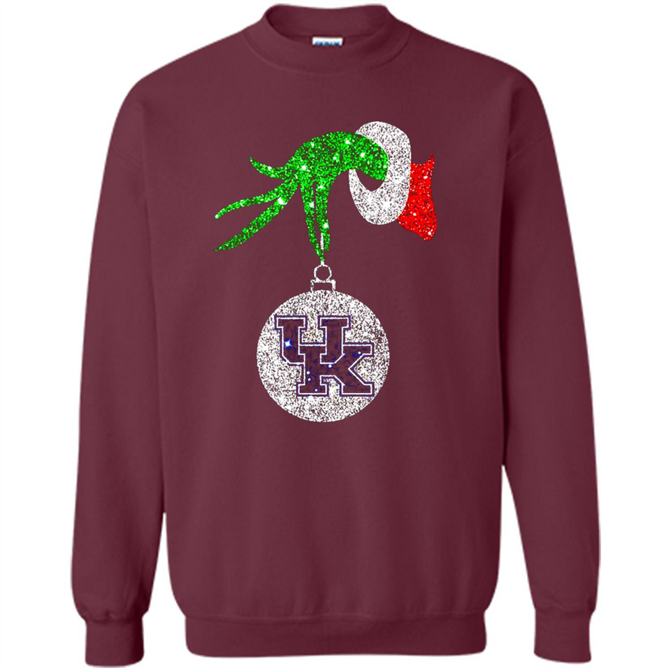 Amazing shirt Kentucky Wildcats Glitter Grinch Monogram Ornament Christmas Gift - Sweatshirt