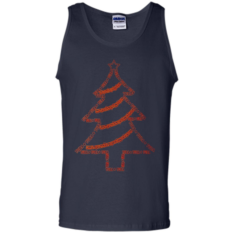 Tuba Text Christmas Tree Musical Instrument Holiday Shirt