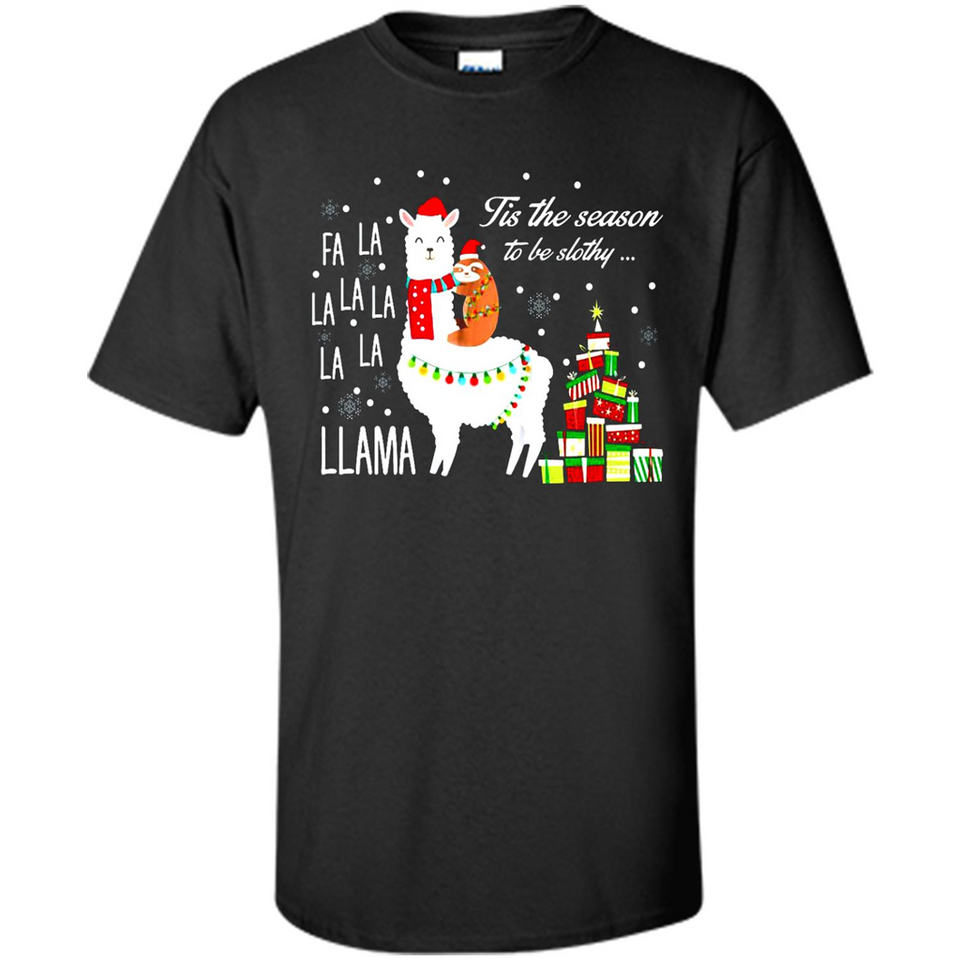 Llama Tis the season to be slothy Christmas sweatshirt PINGPONG - Shirt