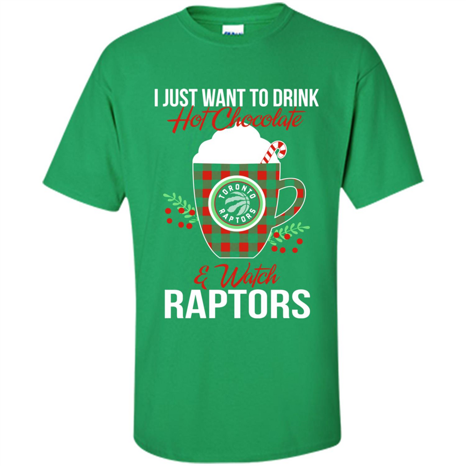 I Just Want To Drink Hot Chocolate & Watch Toronto Raptors Ugly Christmas Sweater PINGPONG