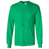 Merry Catmas Funny Cat Christmas Tree Sweatshirt - Long Sleeve T-Shirt