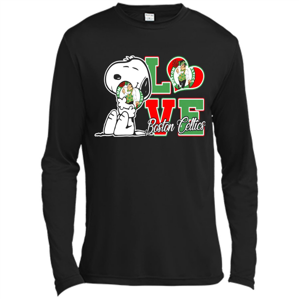 Snoopy loves NBA Boston Celtics - Canvas Long Sleeve T-Shirt