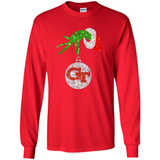 Fantastic Georgia Tech Yellow Jackets Glitter Grinch Monogram Ornament Christmas - Long Sleeve T-Shirt